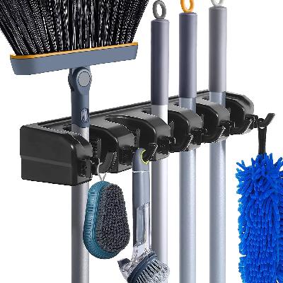 Plastic Broom Holder With Hook 5 Layers