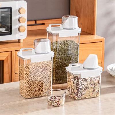 Plastic Cereal Dispenser Easy Flow Storage Jar with Lid