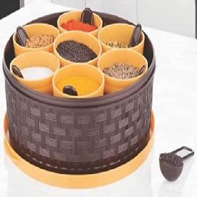 Round Plastic Masala Spice Box