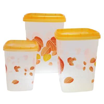 Square Plastic Container Set 3 Pcs Set