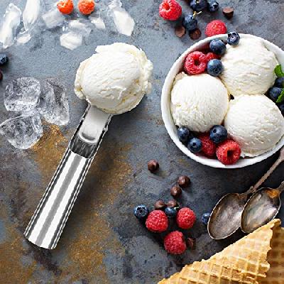 Stainless Steel Ice Cream Scoop, Best Good Grip Ice Cream Spoon