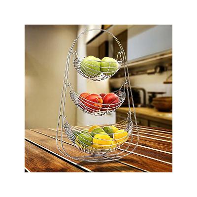Stainless Steel Triple Step Swing Fruit and Vegetable Basket