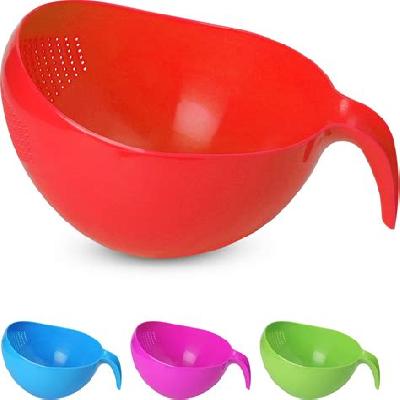 Vegetables And Rice Plastic Washing Bowl With Handle