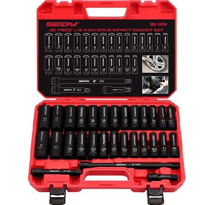 Impact Socket Set 3 Pieces - 1/2'' Sq Drive