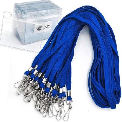 0.30 Inch ID Card Blue Lanyard