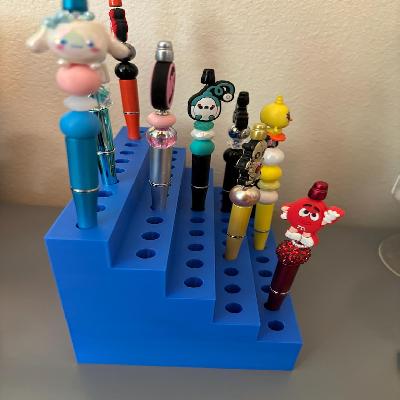 3 CP Blue Plastic Pen Holder