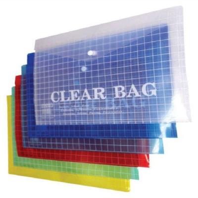 Button PVC Clear Document  Bag