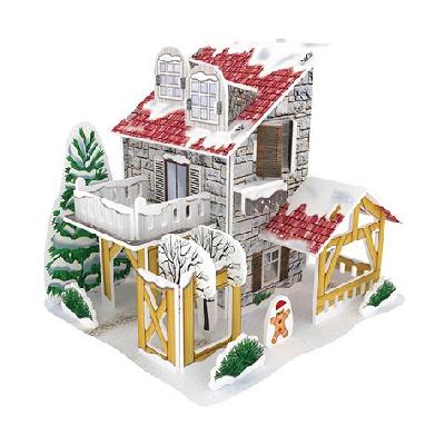 3D Wooden Puzzle- Snowy House