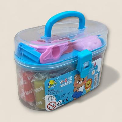 Colored Modeling Clay with Cartoon Steamship Storage Box