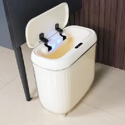 Automatic Zolder Intelligent Motion Sensor Series Stainless Steel 9l Trash Bin, Moonlight White