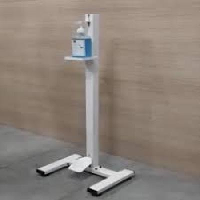 Foot Operated Sanitizer Dispenser Stand Powder Coated White
