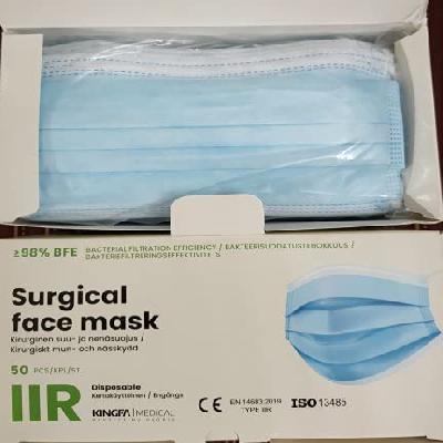 Kingfa 3 Ply Surgical Mask Ultrasonic Melt Blown Moq 1000