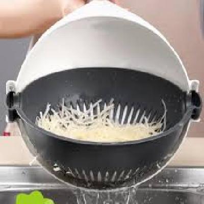 Wet Basket, Multifunction Vegetable Cutter With Drain Basket Magic Rotate Vegetable Cutter
