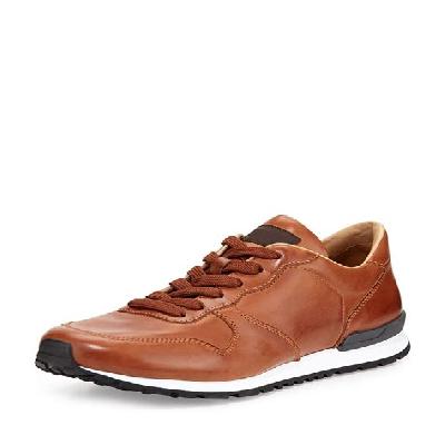 Leather Sneaker Shoes - Brown