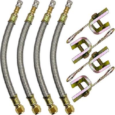 Braided Valve Extension With Straight Nipple