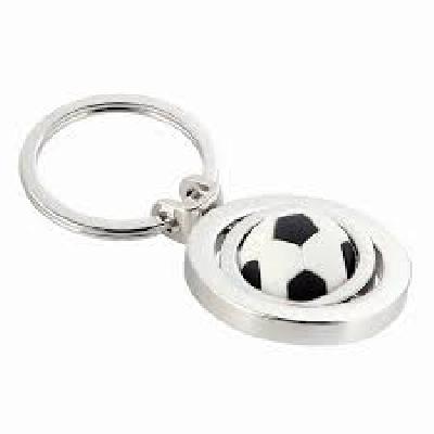 Oval Gun Metal Finish Key Chain