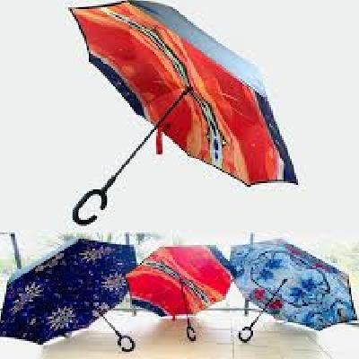 Reverse C Type Handle Red Umbrella