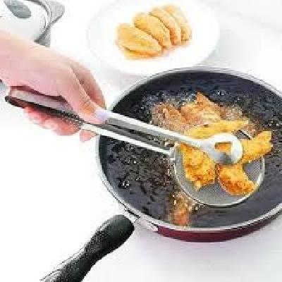 2 In 1 Multi Functional Deep Fried Frying Pan Tool/Kitchen Oil Food Serving Spoon For Oily Snack