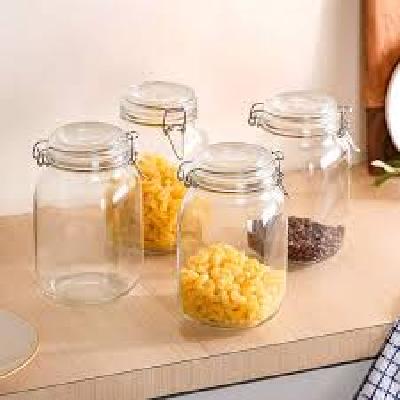 Big Pot Glass Jar Kitchen Storage Glass Jars and  Containers With Airtight Metal Lid
