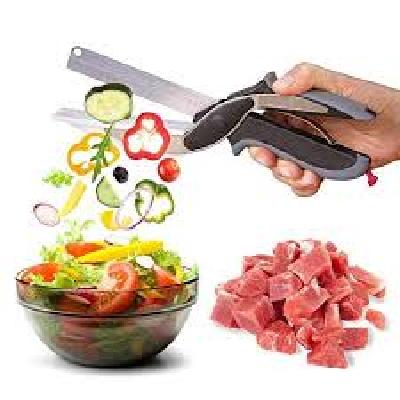 Clever Cutter and Vegetable And Fruit Chopper Knife and Kitchen Scissor Knife and 2 in 1 Smart Cutter