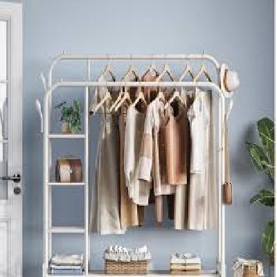 Double Pole Towel Rack and Cloth Rack Holder and Outdoor Indoor Clothes Rack Hanger and Drying Rack