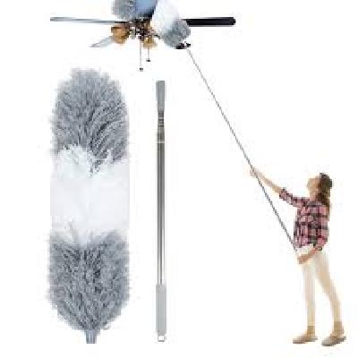 Fan Cleaning Duster and Microfiber Duster Broom Brush and Cleaning moveable Brush With Long Rod