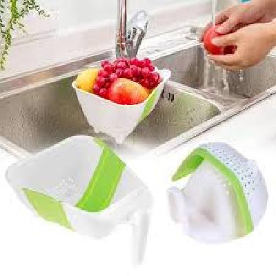 Folding Fruit Vegetable Washing Basket and Strainer Washing Basket and Silicone Foldable Food Drainer