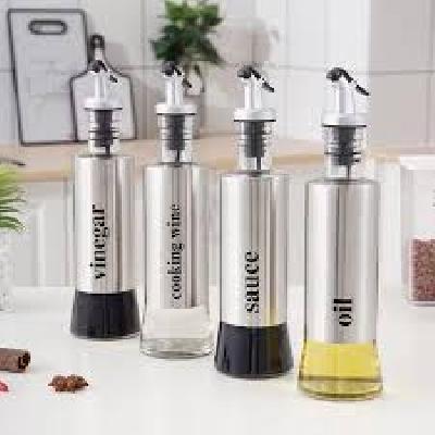 Glass Olive Oil Vinegar Dispenser and Leak-Proof Soy Sauce Oil, Liquid Vinegar Storage Glass Bottle