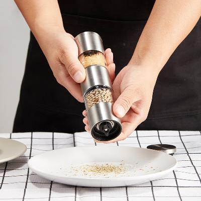 Glass Salt And Pepper Grinder and Coarseness Pepper Mill Shaker and Ceramic Rotor Spice Crusher