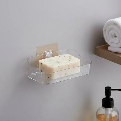 Plastic Bathroom Soap Holder and Soap Organizer Stand and Wall Mounted Traceless Kitchen Soap Holder