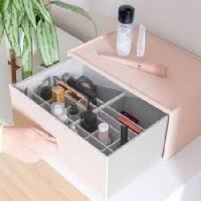Plastic Cosmetic Storage Box and Desktop Storage Boxes and Drawer Makeup Organizers