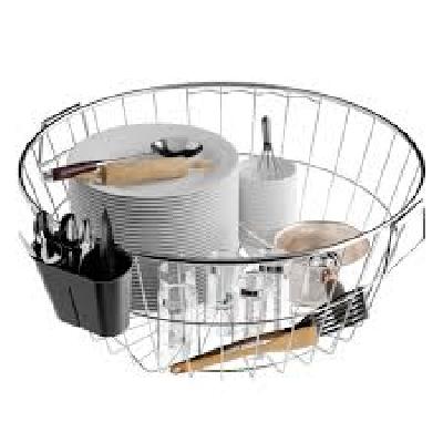 Round Shape Stain Less Steel Dish Holder Rack and Pan And Pot Lid Holder Organizer and Utensil Rack