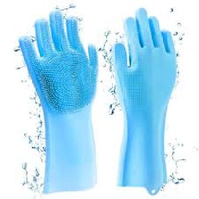 Silicon Hand Gloves and  Silicon Dish Washing Gloves With Wash Scrubber