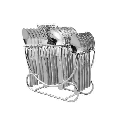 Stainless Steel Cutlery Rack and Spoon Stand/holder For 24 Spoons and Cup Spoon