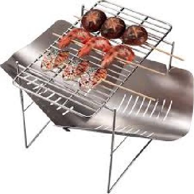 Stainless Steel Fish Grill and Barbecue Grill and Camping Outdoor Meat Grill Net and Portable Barbecue Grill
