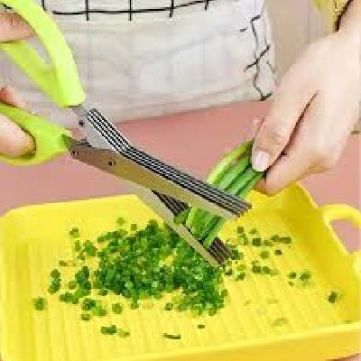 Vegetable Scissors and 5 Layers Multi Blades Green Vegetable Cutting Scissors and Herb Cutter