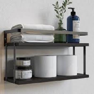 Wall Mount 2 Layer Kitchen Shelf and Bathroom Shelves and Racks and Storage Shelf Kitchen Rack