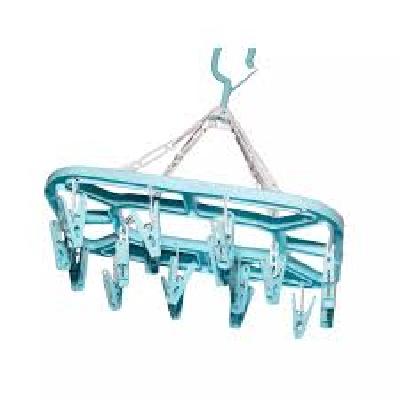 10 clip Cloth Hanger Cloth Wall Door Hanging Rack Baby Socks Plastics Drying Rack (Multi Color