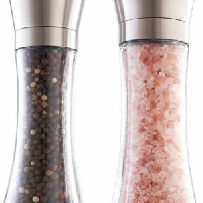 Adjustable Coarseness Stainless Steel Salt And Pepper Grinder Sea Salt Tall Glass Shakers
