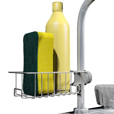 Faucet Soap Scrubbers Sponge Holder Rack Hanging Sink Caddy Towel Holder Faucet for Bathroom