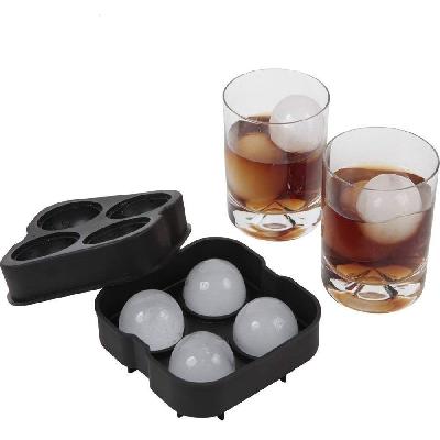 Ice Trays for Freezer Ice Silicone Ball Maker 4 Holes Ice Balls Round Tray ice for Whiskey
