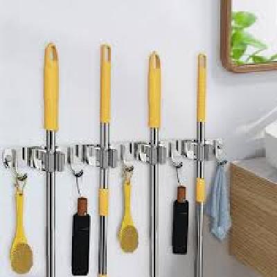 Mop Holder Reusable No Drilling Super Wall Mounted Storage Rack Storage  for Your Home, Kitchen