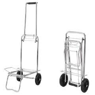 Portable 4 Wheel Hand Stainless Steel Folding Travel Handheld Trolley Luggage Carry Cart