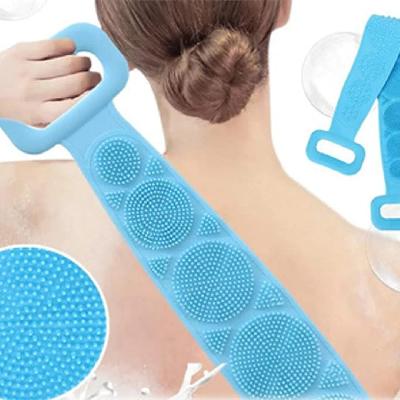 Silicone Body Scrubber Belt, Shower Bath Towel, Double Chopping Belt Scrubber Washer Bath