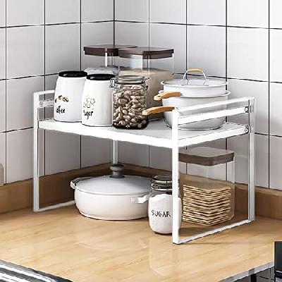 Space Saver Multipurpose Expandable Counter Cabinet Shelf, Kitchen Pantry Rack, Oven Rack