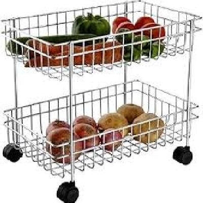 Swadhin 3 Layer Fruit and Vegetable Stand Basket Trolley