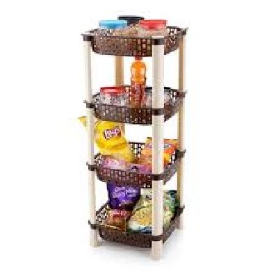 Swadhin Plastic 4 Layer Multifunctional Kitchen Storage Basket