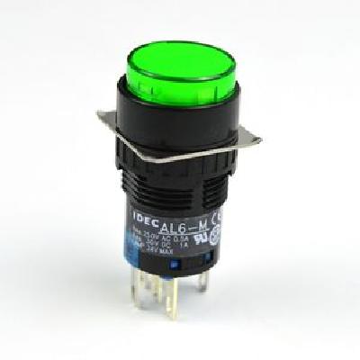 Round  Green Integral Pilot Lights