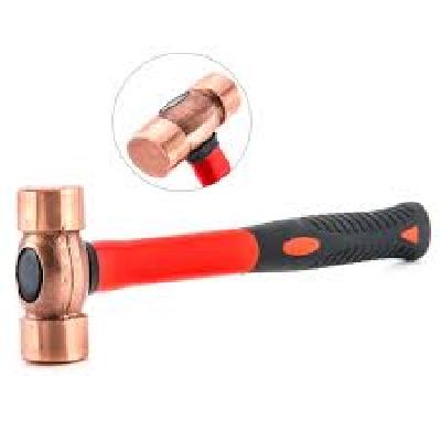 Brass Hammer With Fiberglass/  Wooden Handle