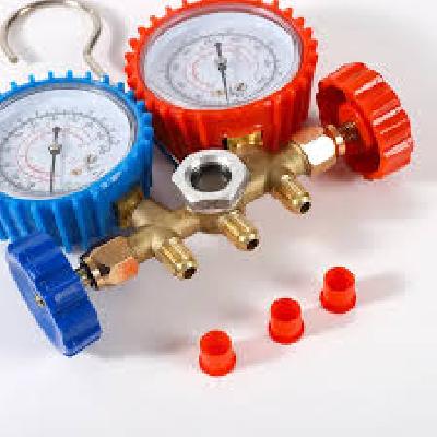 Brass Double Gauge Manifold Set With Charging Line (R22/ R134)